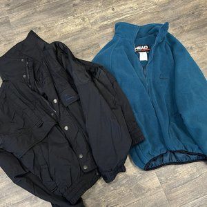 Vintage Head Skiwear Blue Duck Down Puffer Hooded Ski Jacket‎ Coat